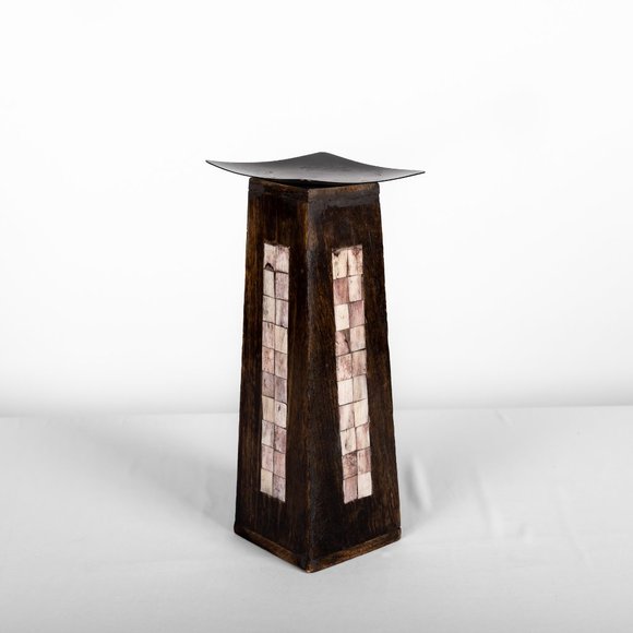 Other - Beautiful Wood and Tile Candle Holder